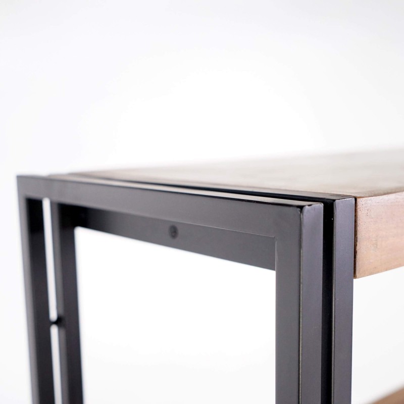 Opbergkolom in massief hout en metaal 90 x 180 - Liverpool