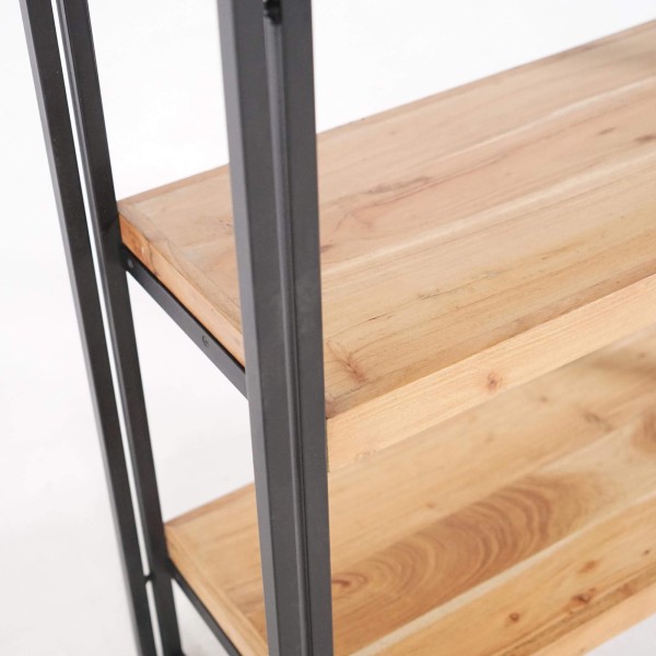 Opbergkolom in massief hout en metaal 90 x 180 - Liverpool