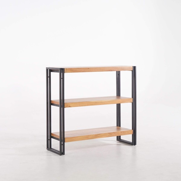 Lage wandkast in massief hout en metaal - Liverpool
