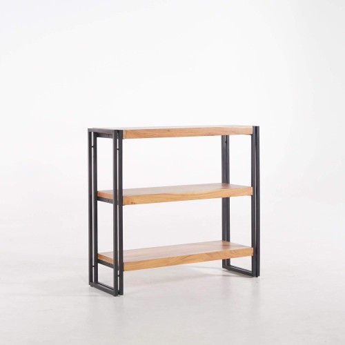 Lage wandkast in massief hout en metaal - Liverpool