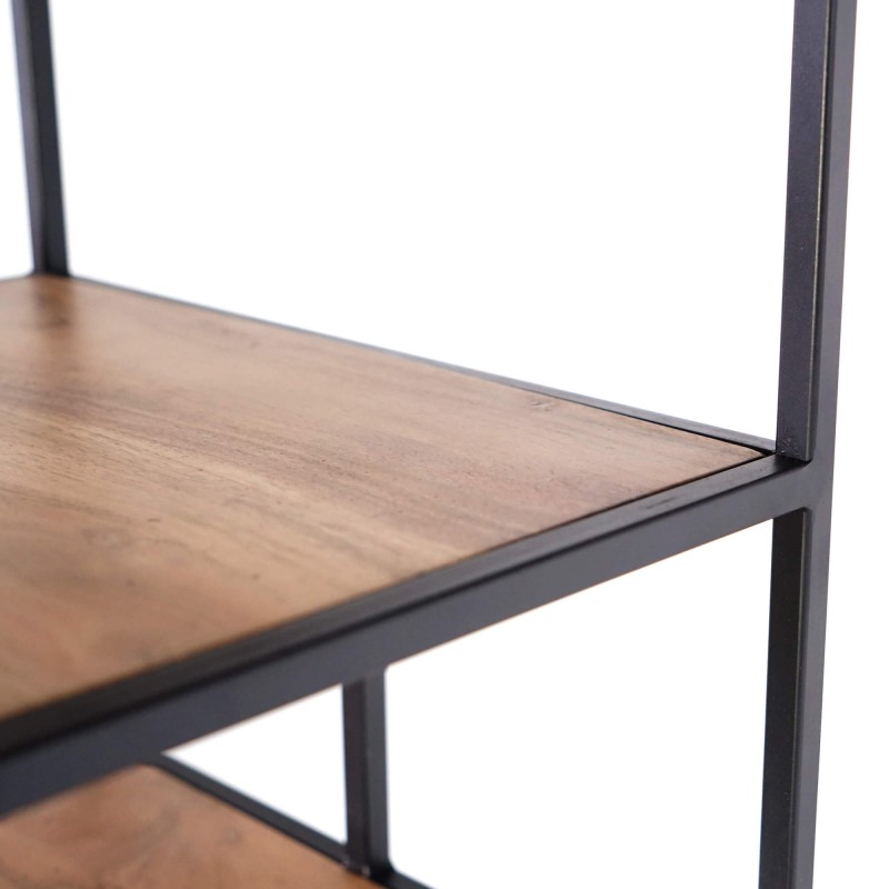 Industriële wandkast in zwart metaal en naturel hout 45 x 180 - Element