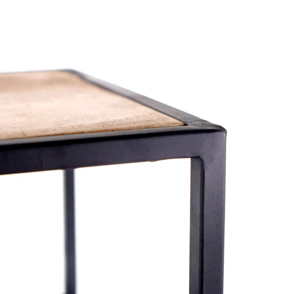 Industriële wandkast in zwart metaal en naturel hout 45 x 180 - Element