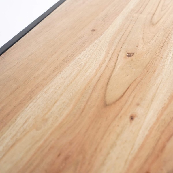 Industriële wandkast in zwart metaal en naturel hout 140 x 77 - Element