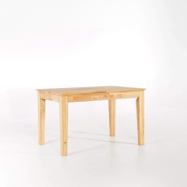 Rechthoekige eettafel in eikenhout 120 x 80 cm met verlengblad van 60 cm