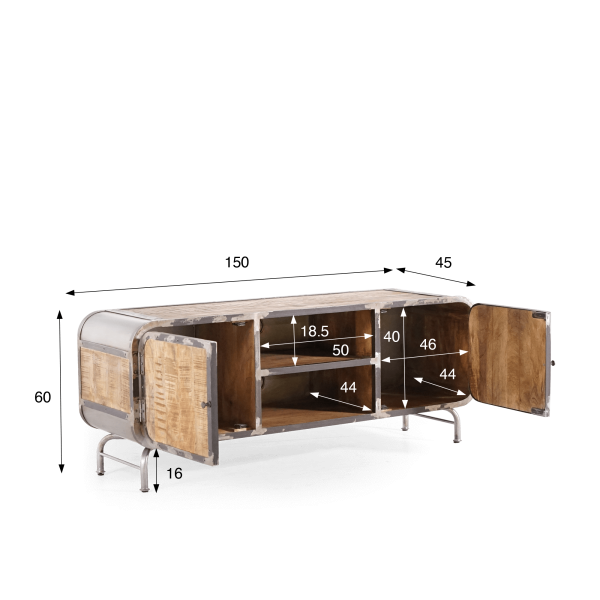 Industriële TV-meubel 150 cm - Manchester