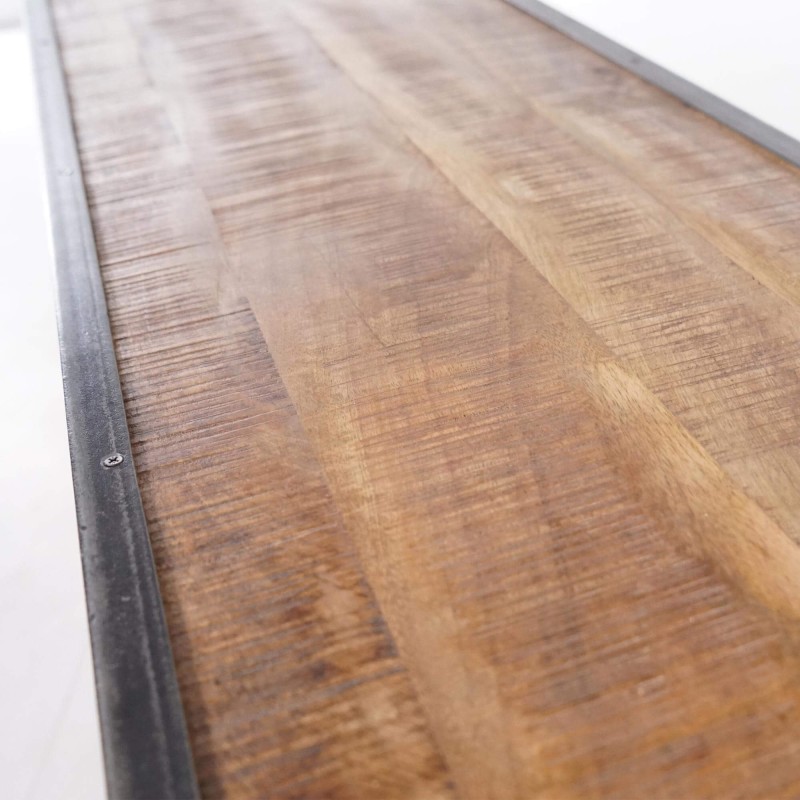 Industrieel TV-meubel in massief hout en metaal 220 cm - Manchester