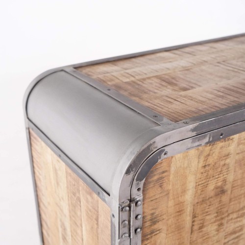 Industrieel dressoir in massief hout en metaal met 4 deuren - Manchester