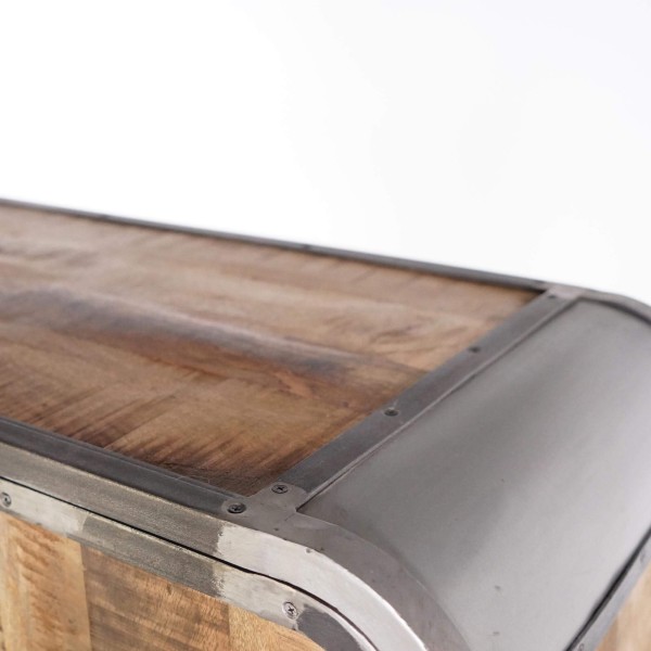 Industriële buffetkast in massief hout en metaal 100 cm - Manchester