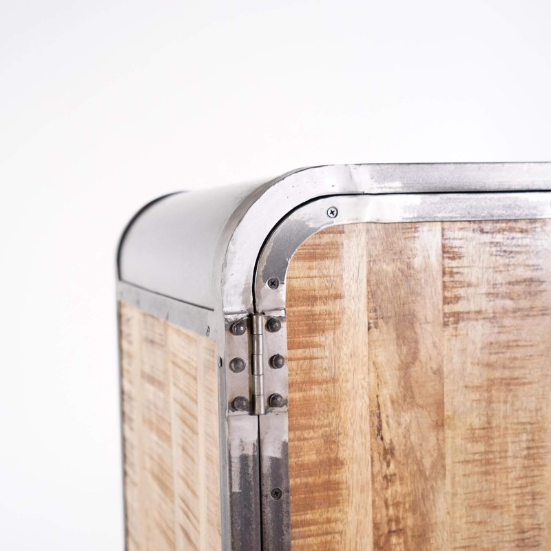 Industriële buffetkast in massief hout en metaal 100 cm - Manchester