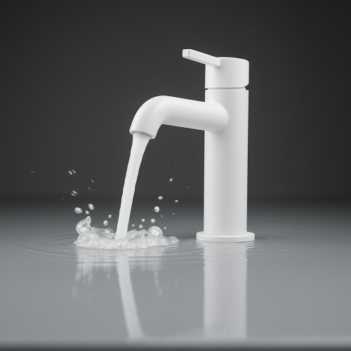 Thermostatische mengkraan voor badkamerwastafel Silia, Bianco