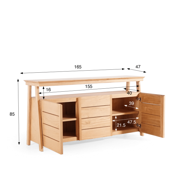 Buffet in natuurlijk hout - Nandini