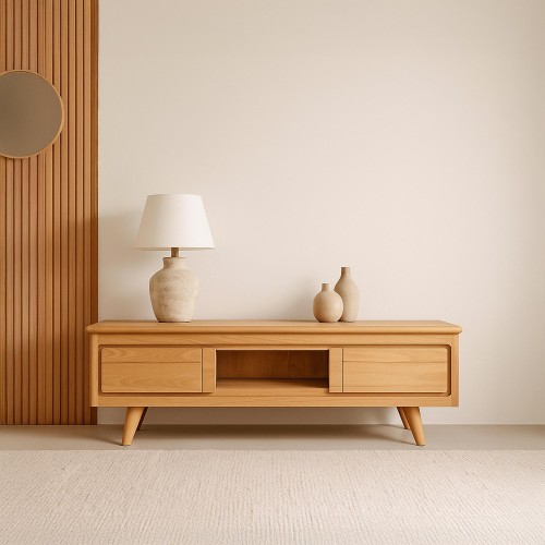 Tv-meubel in massief hout 140 cm - Pragati