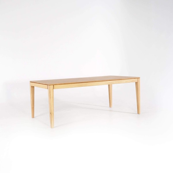 Eettafel in eikenhout 200 x 100 cm met verlengblad van 85 cm