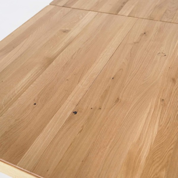 Eettafel in eikenhout 200 x 100 cm met verlengblad van 85 cm