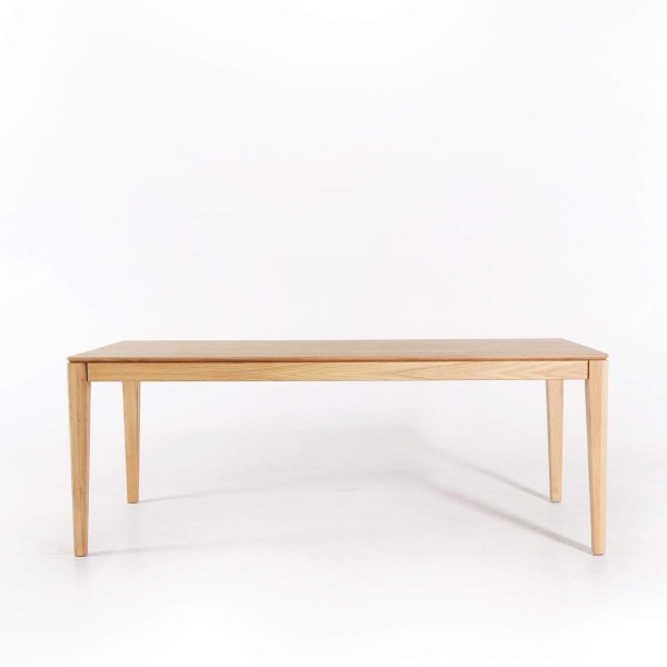 Eettafel in eikenhout 200 x 100 cm met verlengblad van 85 cm