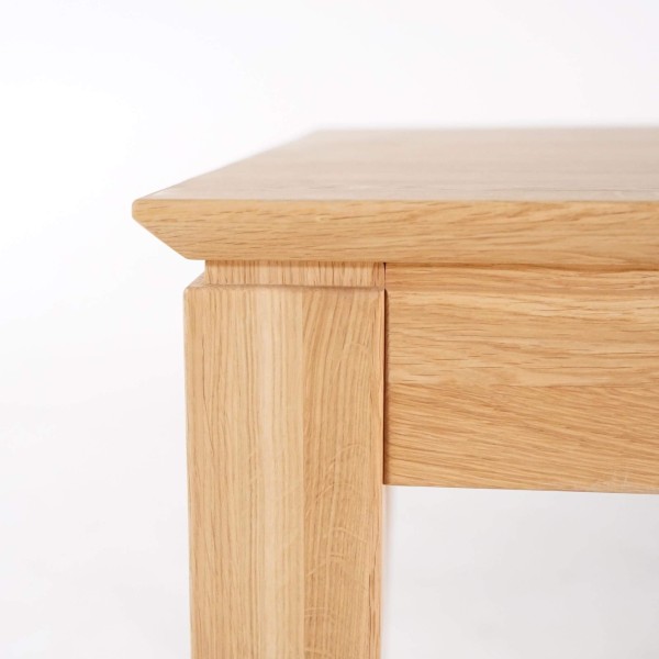Eettafel rechthoekig in eikenhout 180 x 90 cm met verlengblad van 60 cm