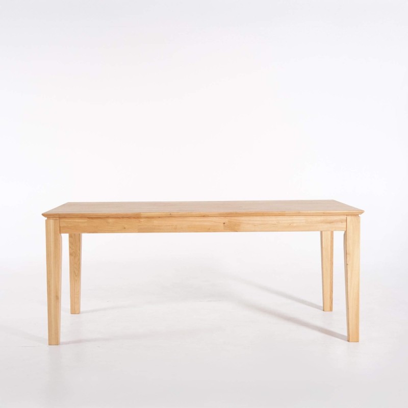 Eettafel rechthoekig in eikenhout 180 x 90 cm met verlengblad van 60 cm