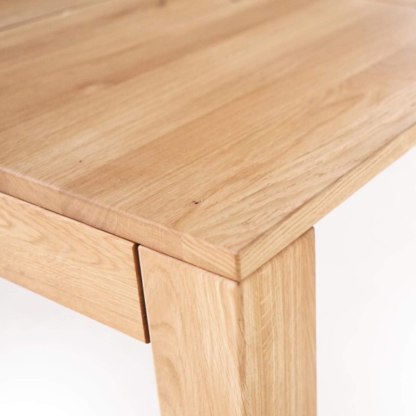 Eettafel in eikenhout 180 x 90 cm met verlengstukken van 2 x 50 cm