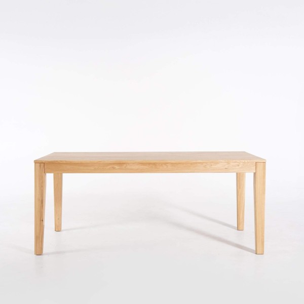 Eettafel in eikenhout 180 x 90 cm met verlengstukken van 2 x 50 cm