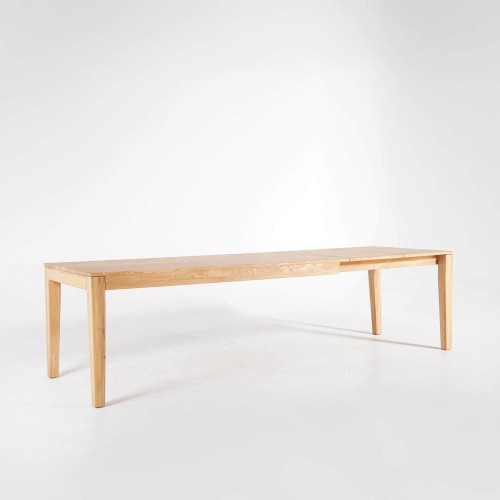 Eettafel in eikenhout 180 x 90 cm met verlengstukken van 2 x 50 cm