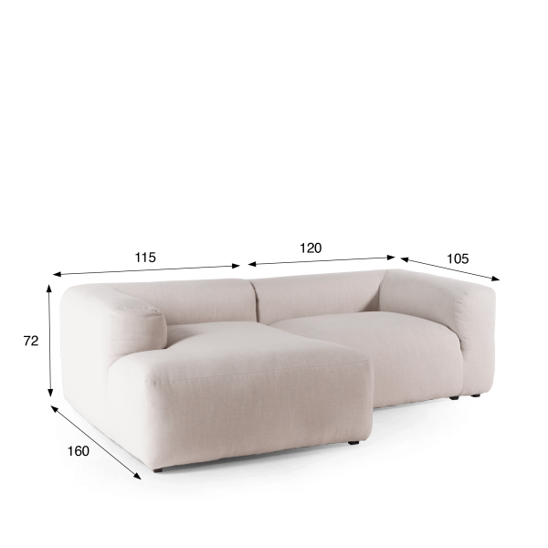 2-zits sofa met linkse méridienne – Odea