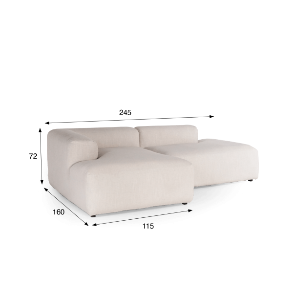 Sofa met linker meridiaan, 2,5-zits – Odea