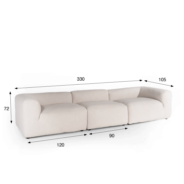 Rechte 3-zits sofa – Odea