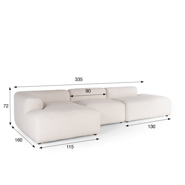 3,5-zits sofa met linkerchaise longue – Odea