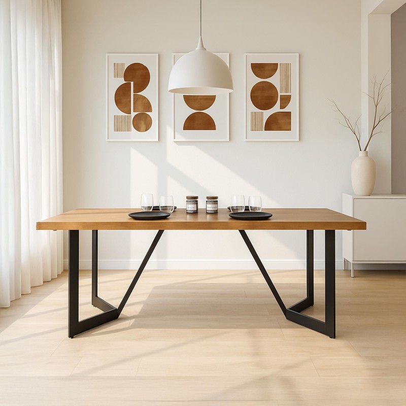 Eettafel van natuurlijk hout - New Jersey