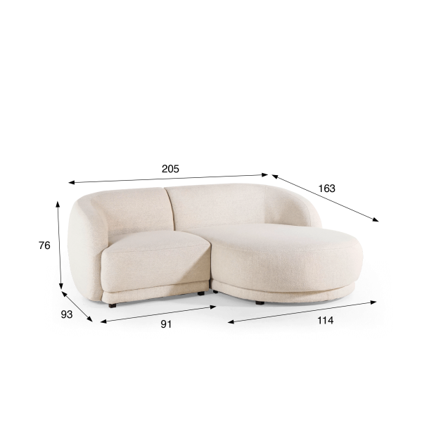 Hoekzetel 3-zits met rechterlongchair – Elora