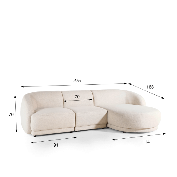 Hoekzetel 4-zits met rechterlongchair – Elora