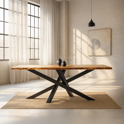 Massief houten eettafel met natuurlijke randen - Mikado