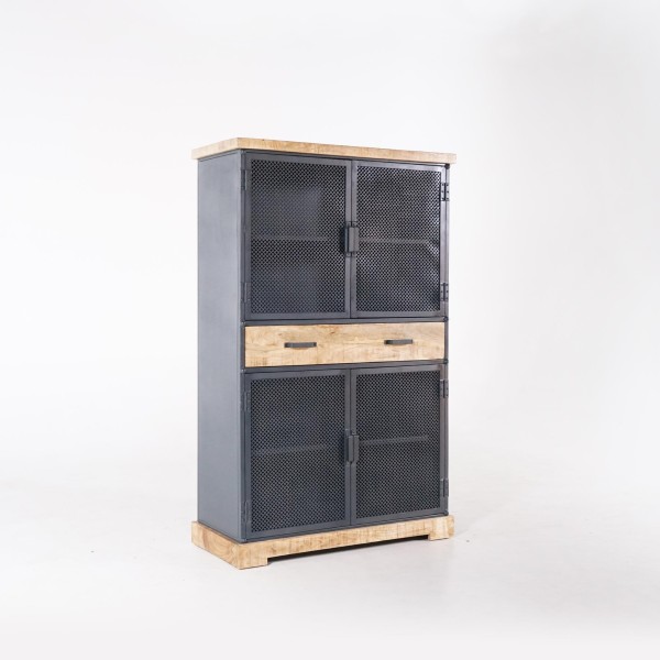 Opbergkast in metaal en hout 100 cm - Cambridge