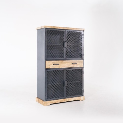 Opbergkast in metaal en hout 100 cm - Cambridge