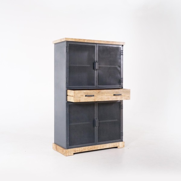 Opbergkast in metaal en hout 100 cm - Cambridge