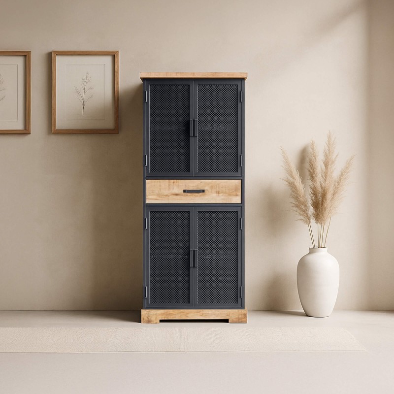 Opbergkast in metaal en hout 70 cm – Cambridge Opbergkast in metaal en hout 70 cm – Cambridge