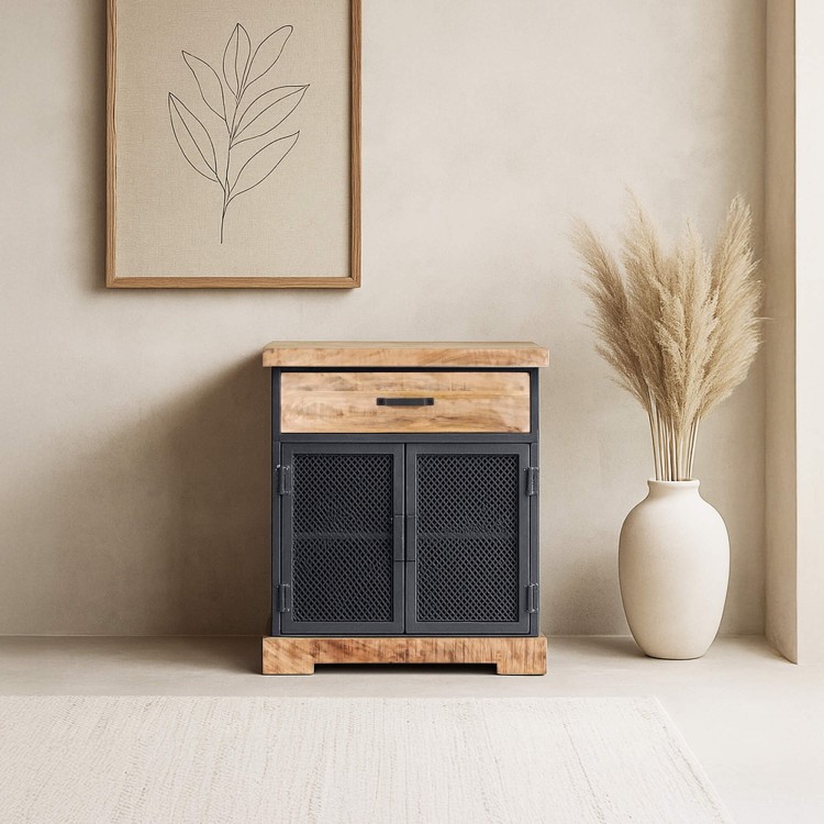 Klein industrieel dressoir in metaal en hout - Cambridge Klein industrieel dressoir in metaal en hout - Cambridge