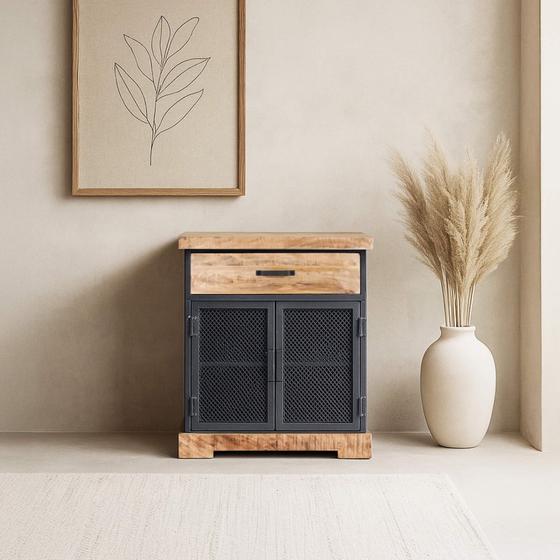 Klein industrieel dressoir in metaal en hout - Cambridge Klein industrieel dressoir in metaal en hout - Cambridge