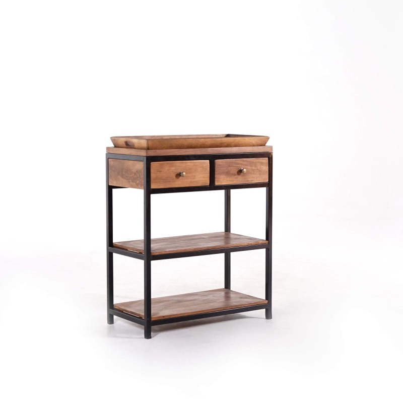 Console in natuurlijk hout en metalen poten – Modula Console in natuurlijk hout en metalen poten – Modula
