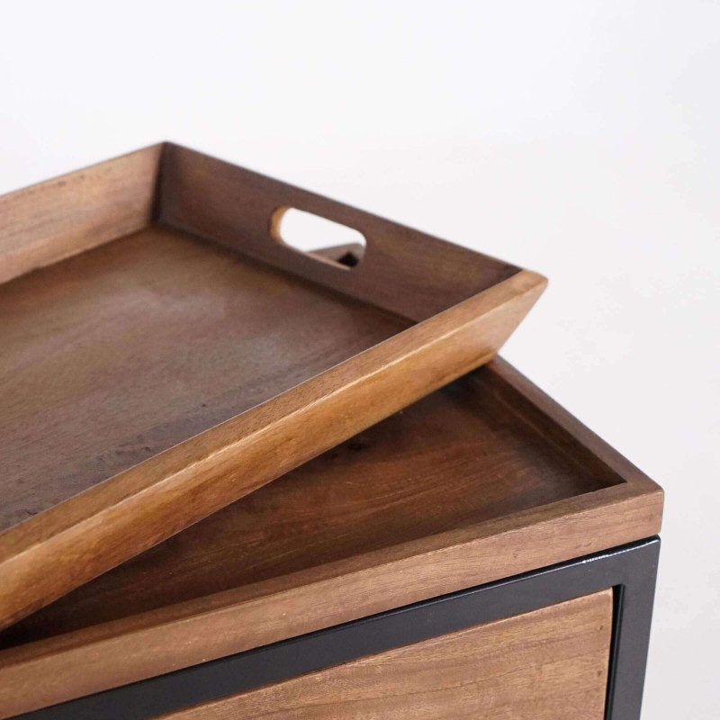 Console in natuurlijk hout en metalen poten – Modula Console in natuurlijk hout en metalen poten – Modula