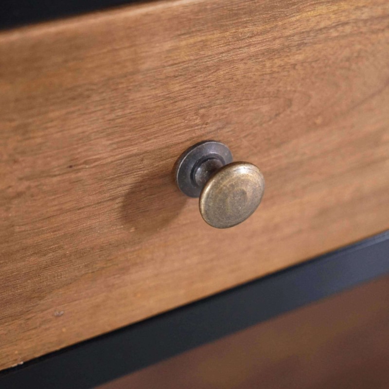 Console in natuurlijk hout en metalen poten – Modula Console in natuurlijk hout en metalen poten – Modula