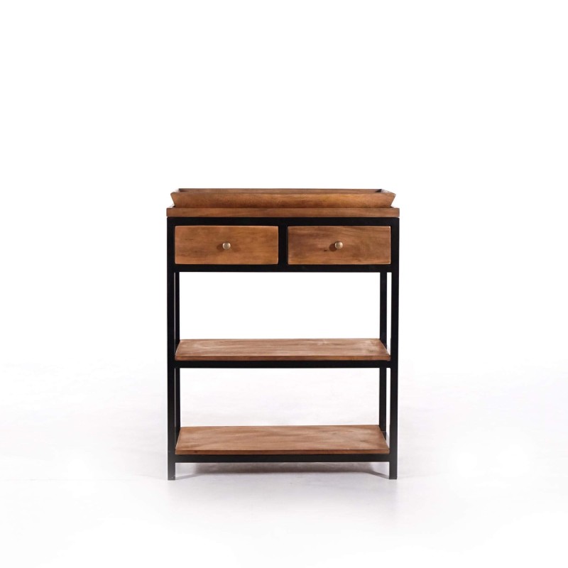 Console in natuurlijk hout en metalen poten – Modula Console in natuurlijk hout en metalen poten – Modula