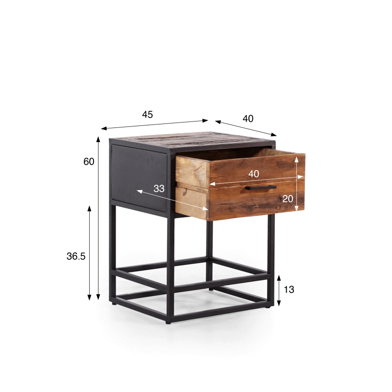 Nachtkastje in gerecycled hout – Recycled Nachtkastje in gerecycled hout – Recycled