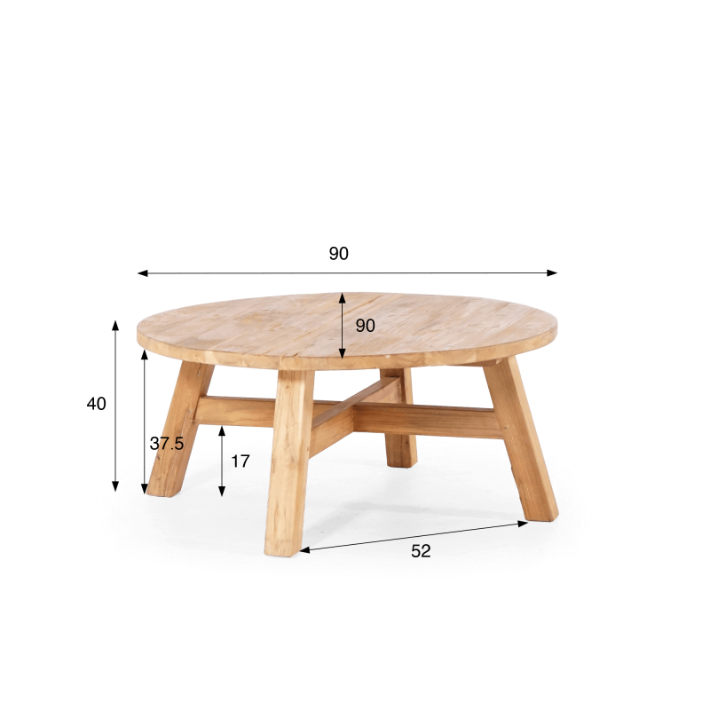 Salontafel in massief hout – Luzio Salontafel in massief hout – Luzio