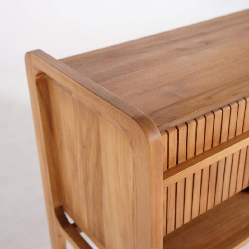 Badmeubel in massief teakhout met dubbele wasbak 120 cm - Devika