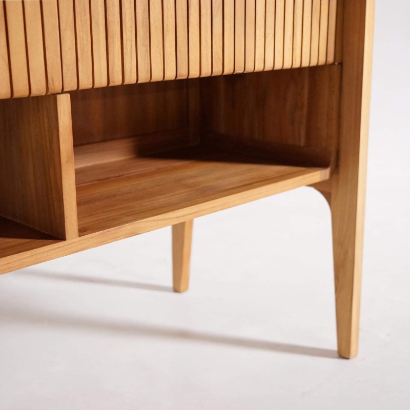 Badmeubel in massief teakhout met dubbele wasbak 120 cm - Devika