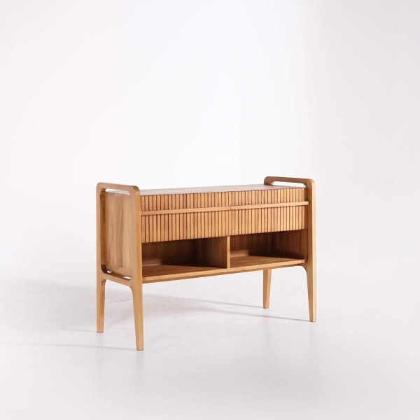 Badmeubel in massief teakhout met dubbele wasbak 120 cm - Devika