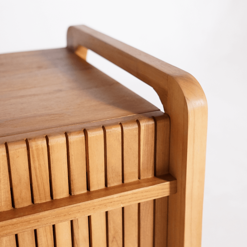 Badmeubel in massief teakhout met enkele wasbak 80 cm – Devika Badmeubel in massief teakhout met enkele wasbak 80 cm – Devika