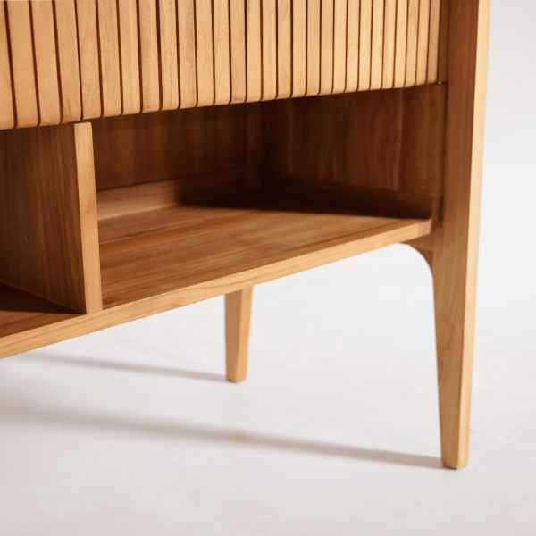 Badmeubel in massief teakhout met enkele wasbak 80 cm – Devika