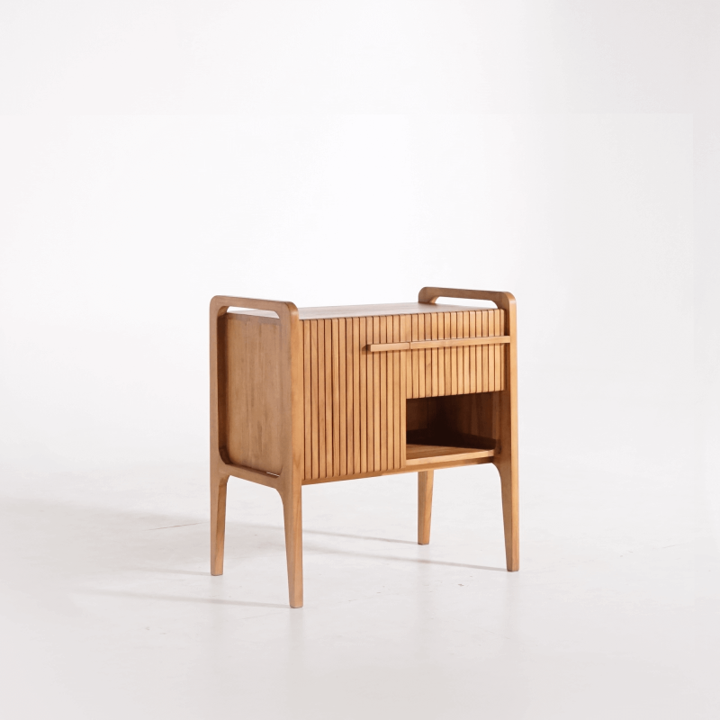 Badmeubel in massief teakhout met enkele wasbak 80 cm – Devika Badmeubel in massief teakhout met enkele wasbak 80 cm – Devika